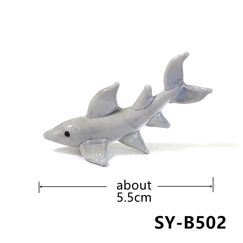 Handmade Mini Glass Shark Figu - Marine Aquarium Design review and price