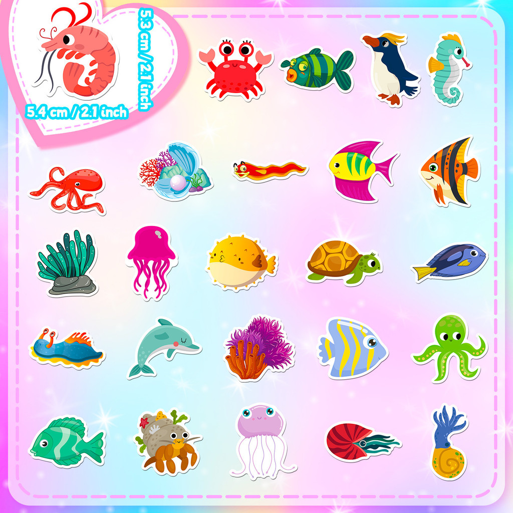 50Pcs Marine Life Stickers Dol - Marine Aquarium & Regional Centre Photos review and price